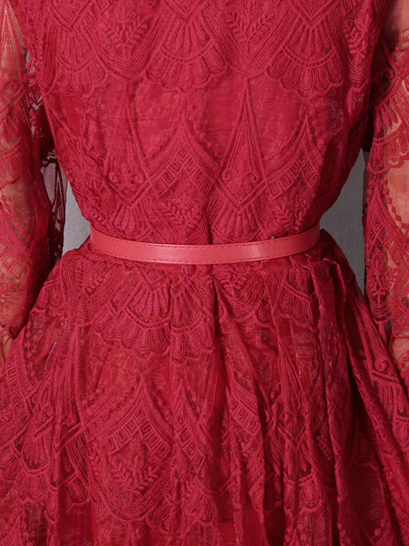 Lace Button Front Midi Dress