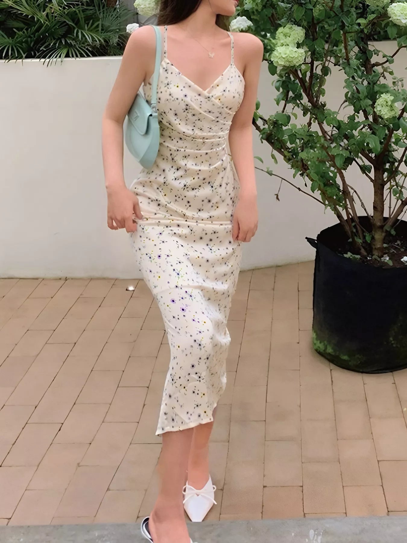 Floral Print Spaghetti Strap Midi Dress