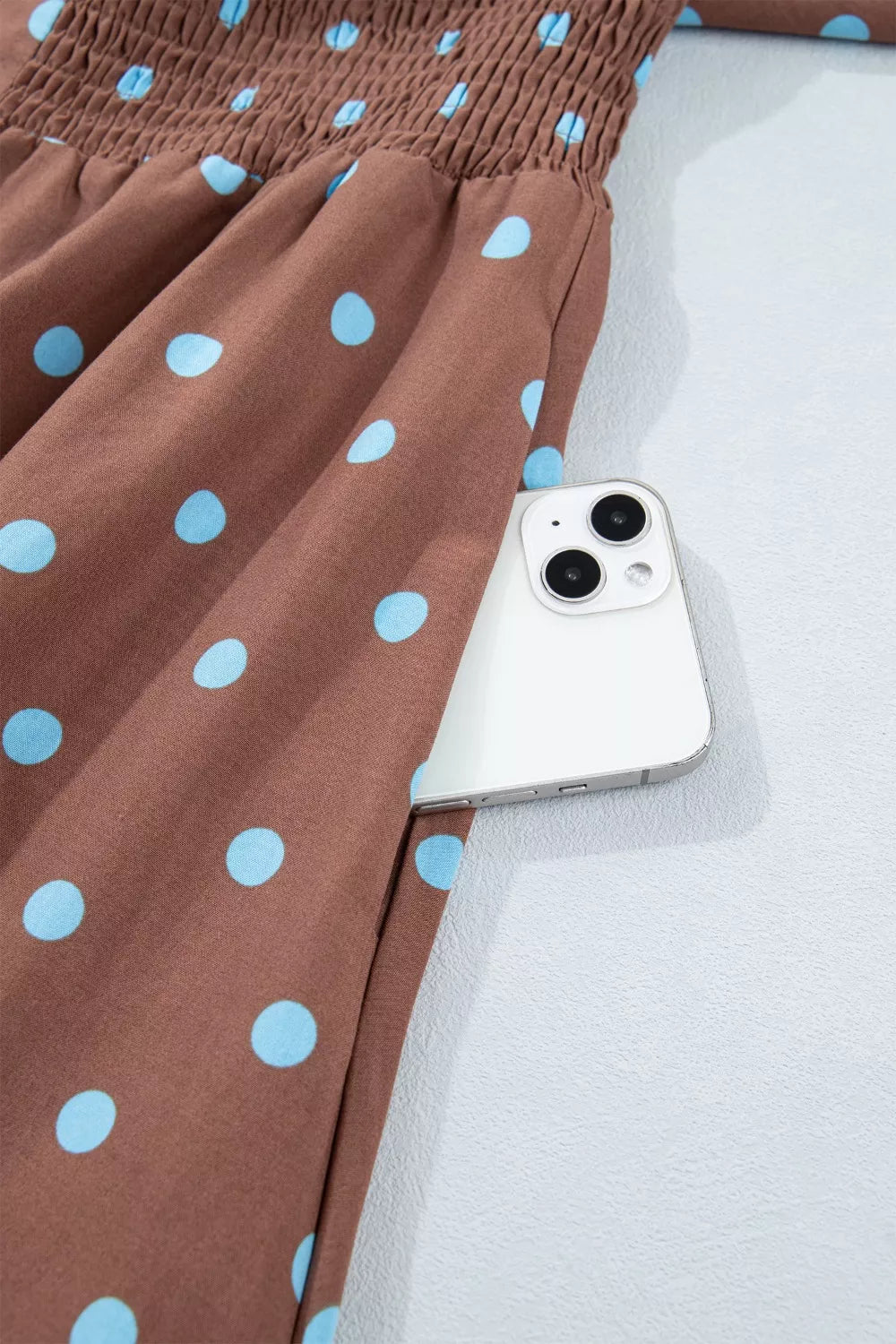 Polka Dot Zipper Front Midi Dress