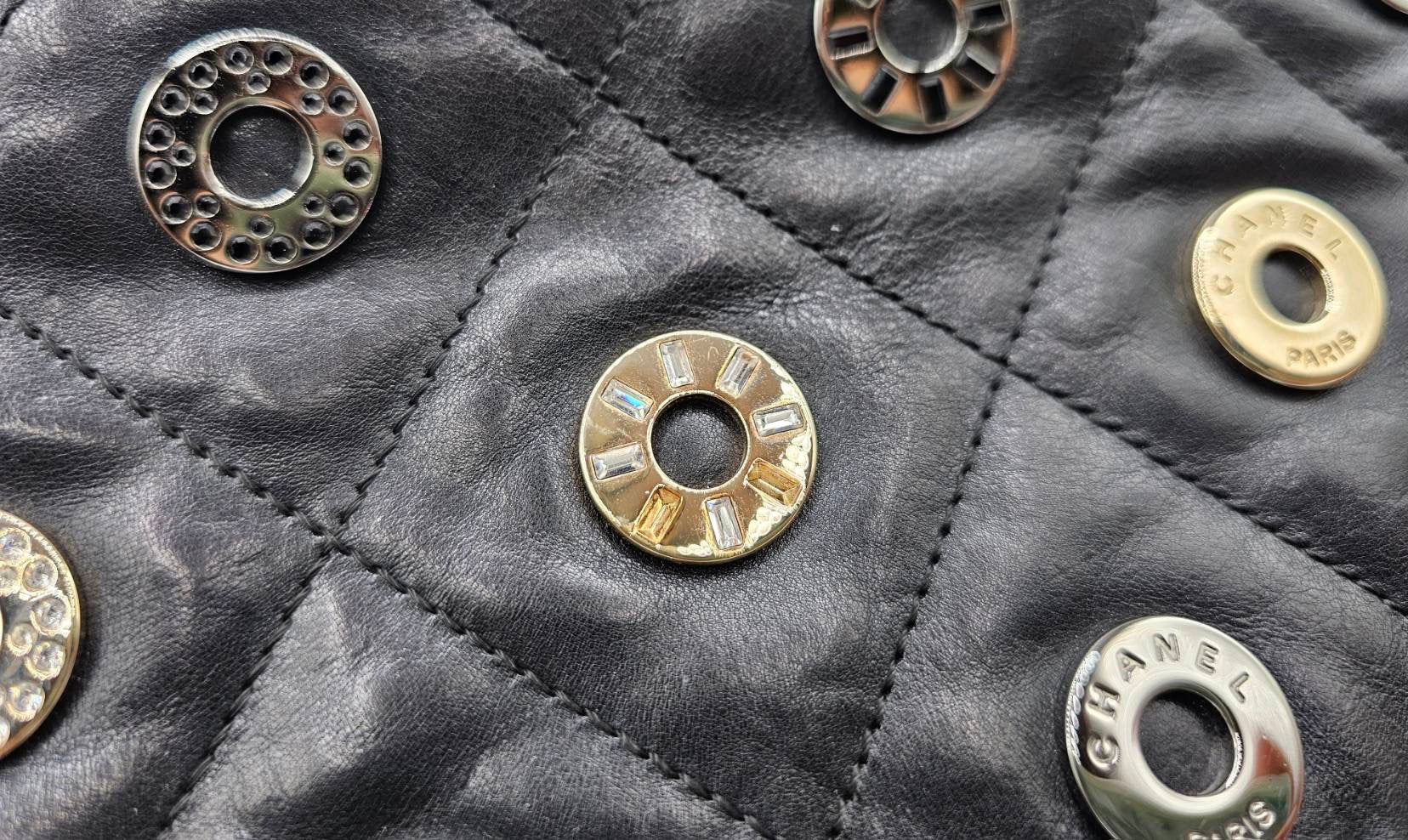 Chanel Star Attitude Flap Bag Grommet Embellished Quilted Leather Large