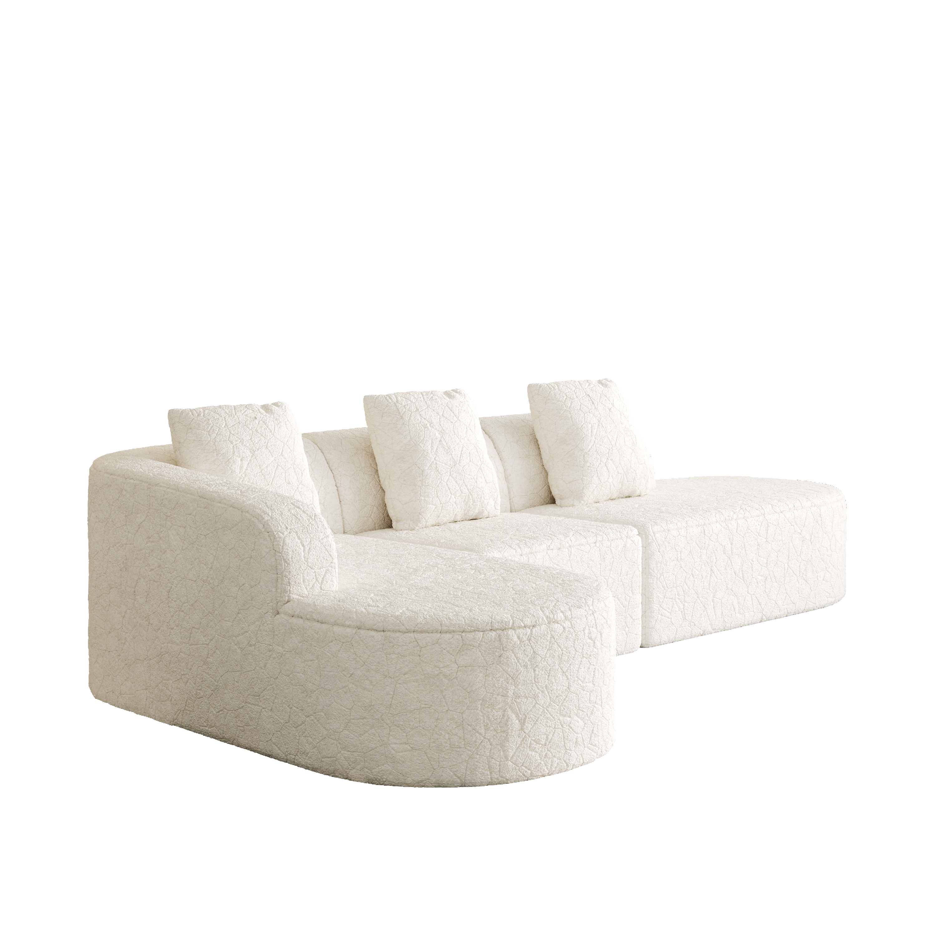111.8-Inch L-Shaped Curved Modular Sofa