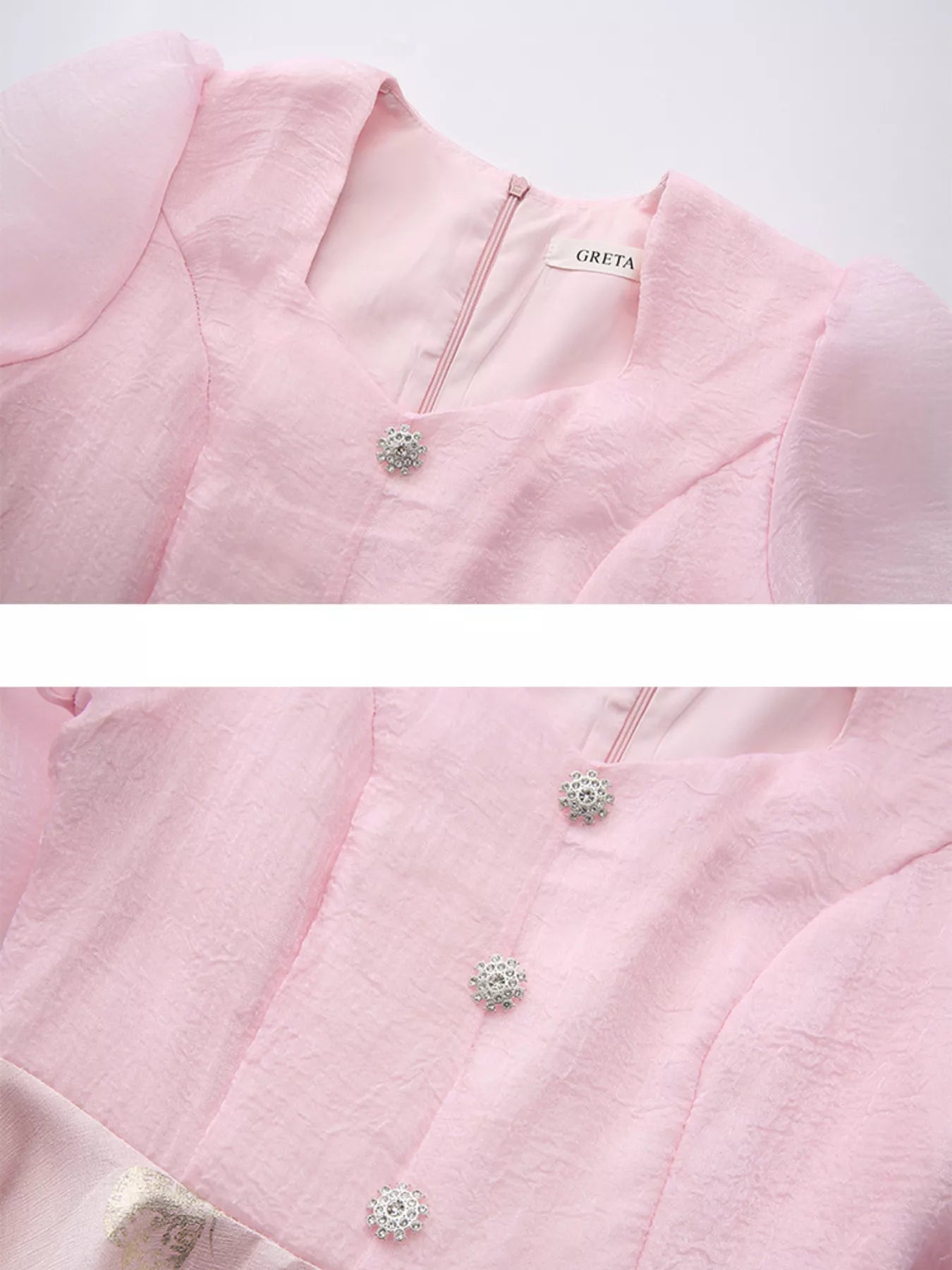 Butterfly Print Puff Sleeve Dress