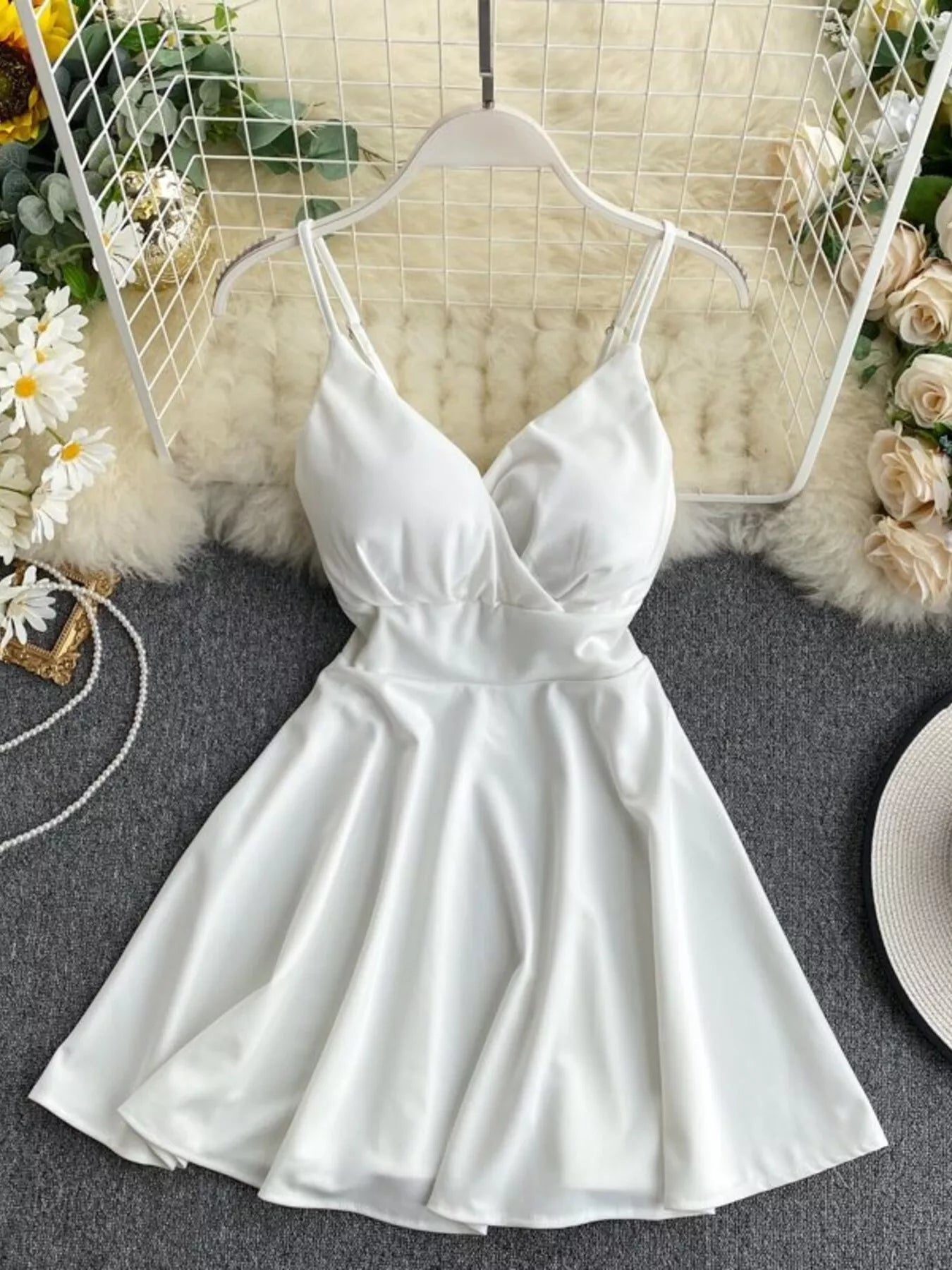 Surplice Spaghetti Strap Mini Dress