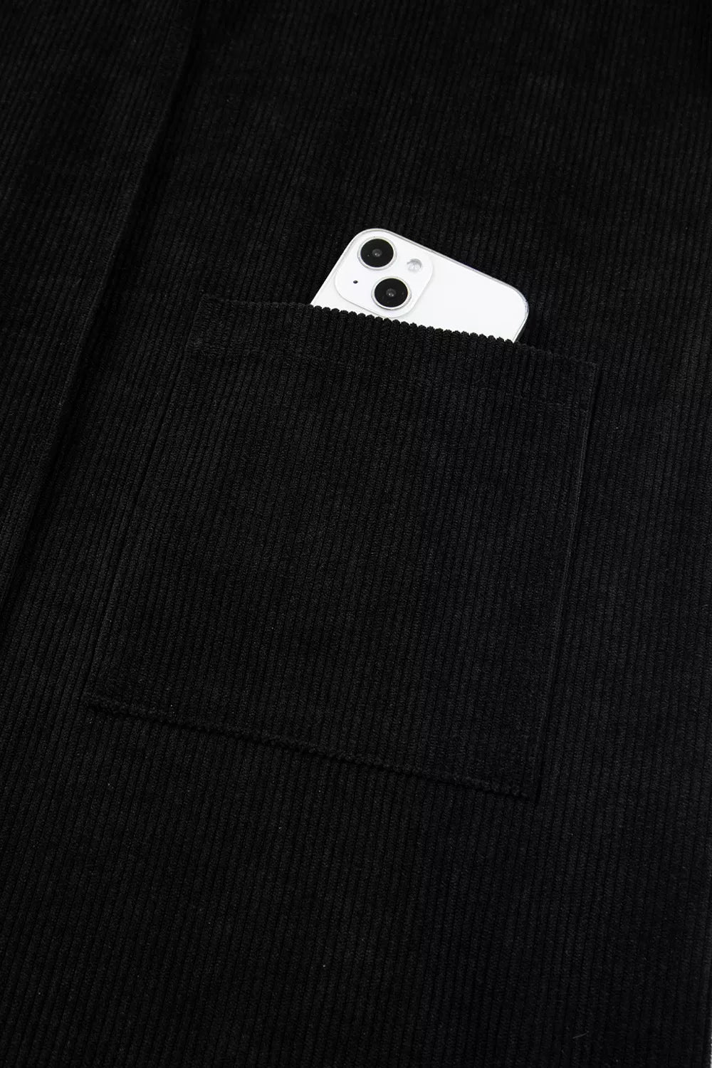 Corduroy Patch Pocket Sleeveless Mini Dress
