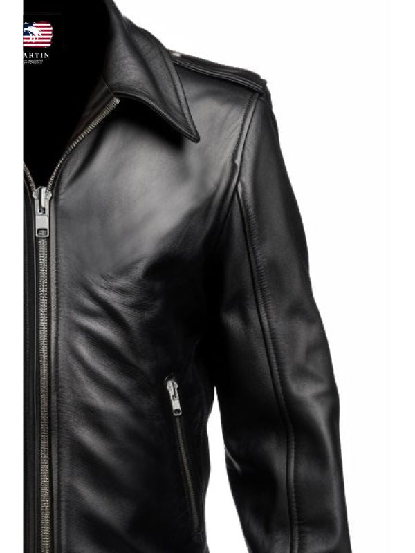 Men’s Vintage Black Leather Jacket – Black Leather Jacket for Men