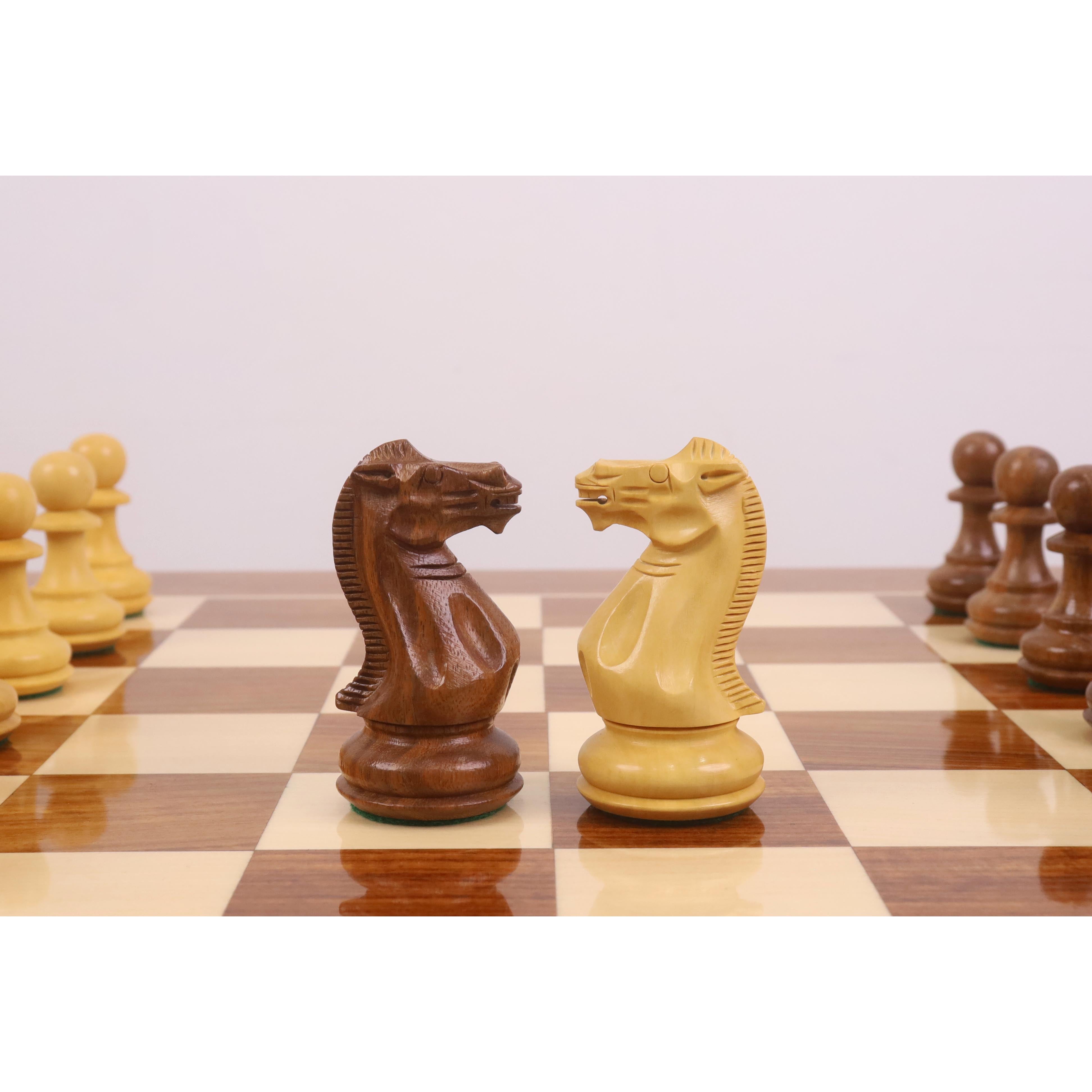 23" Tournament Chess Board Table with 4.1" Pro Staunton Weighted Wooden Chess Pieces - Golden Rosewood and Boxwood