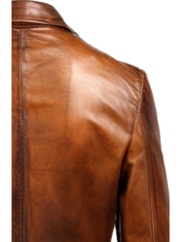Men Brown Vintage Leather Blazer – Brown Leather Blazer
