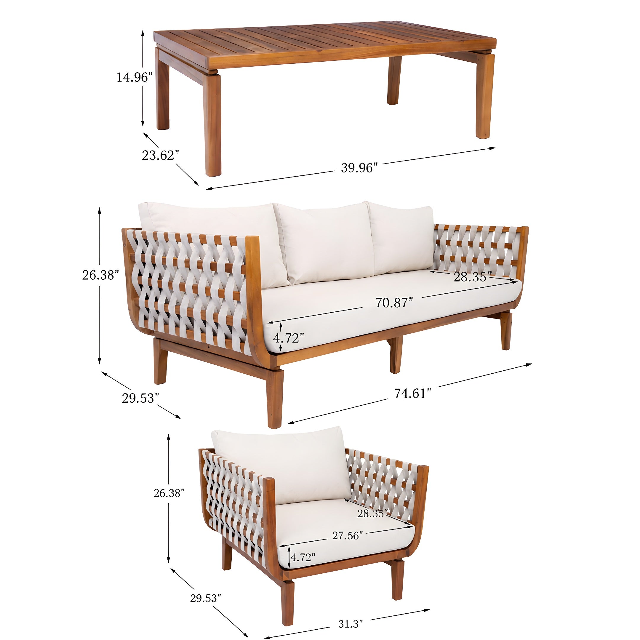 4 Piece Outdoor Patio Furniture Set