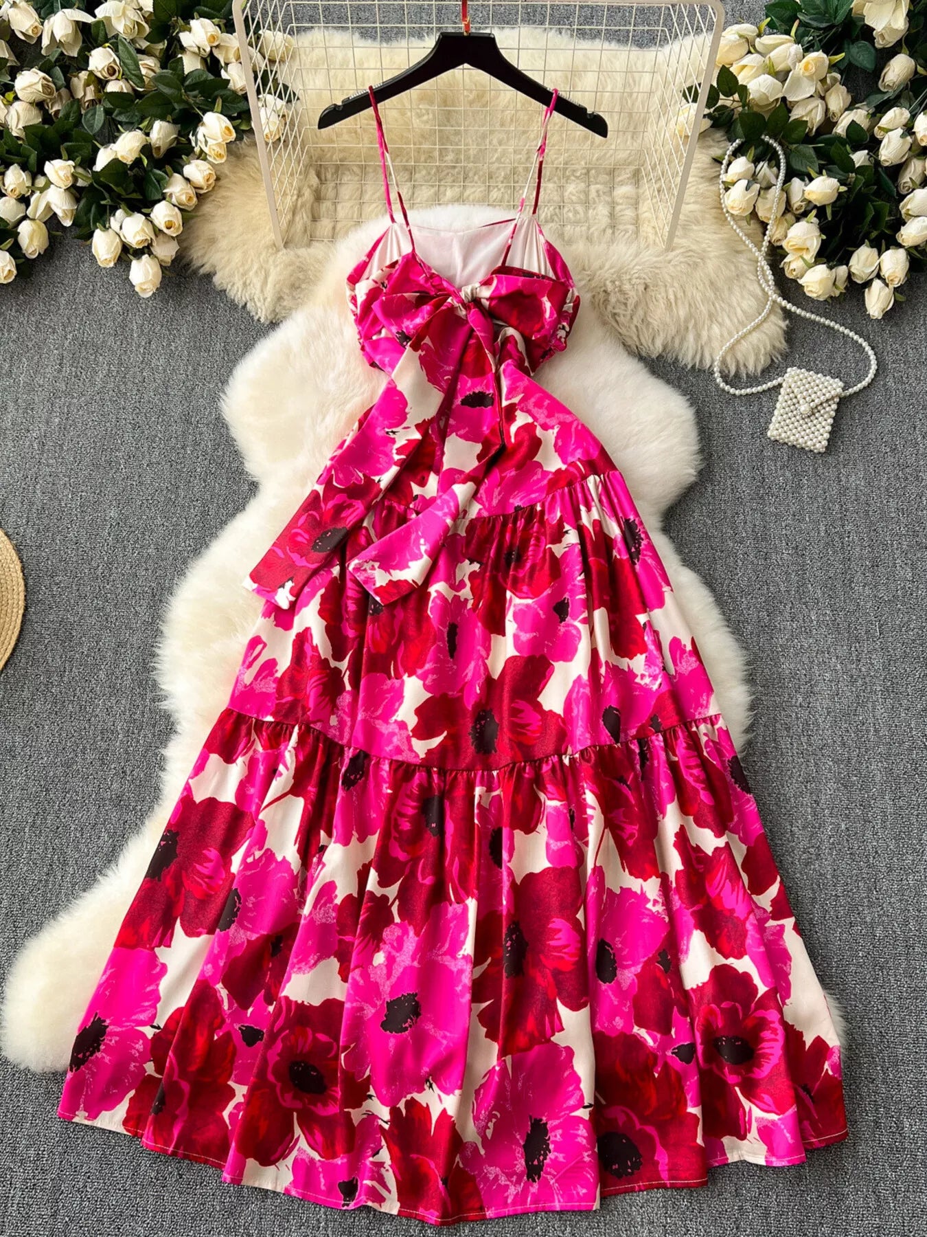 Floral Print Tiered Cami Dress