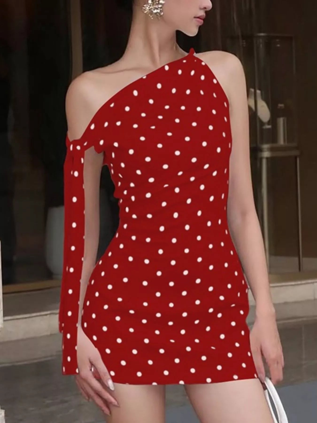 Polka Dot Sleeveless Mini Dress with Bow Accents