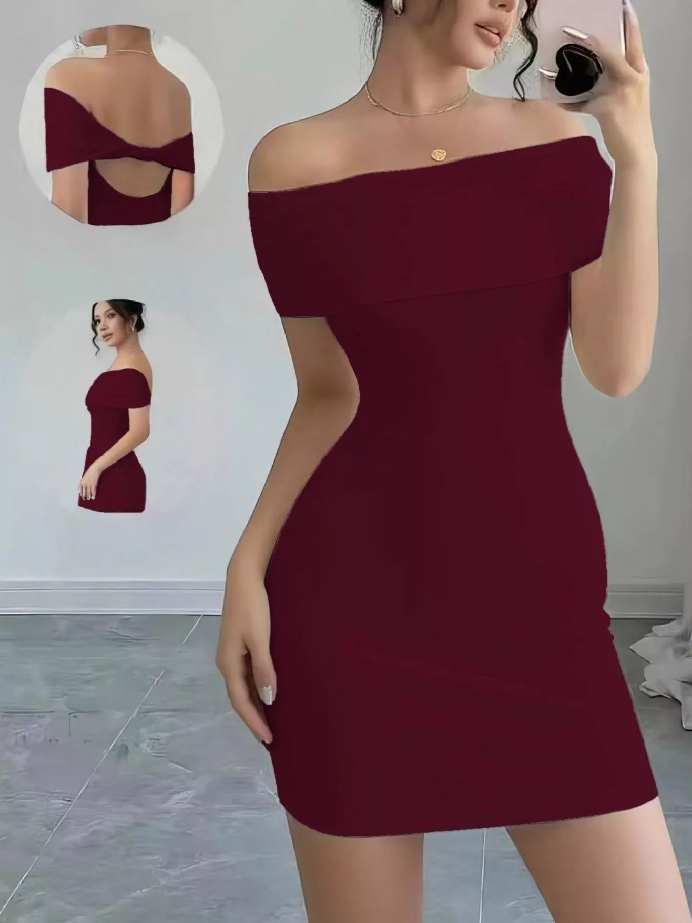 Off-Shoulder Bodycon Mini Dress