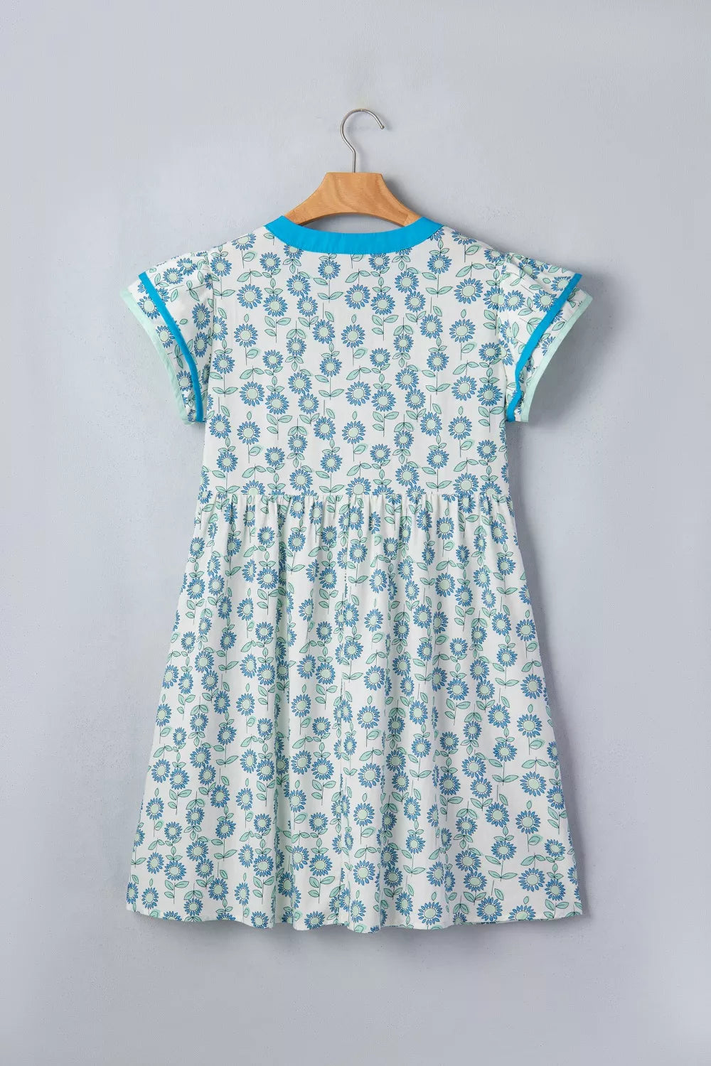 Printed Notched Cap Sleeve Dress