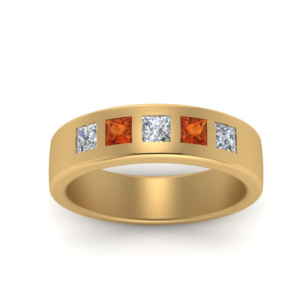 Flat Flush Set Mens Wedding Band