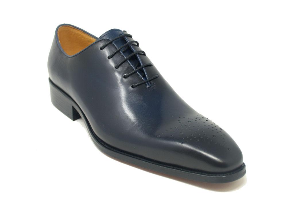 Carrucci Burnished Calfskin Oxford - Navy