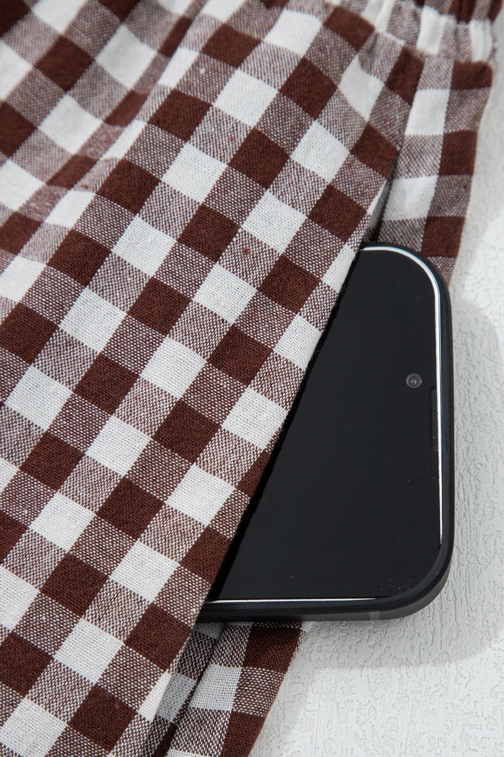 Gingham Zip-Front Midi Dress