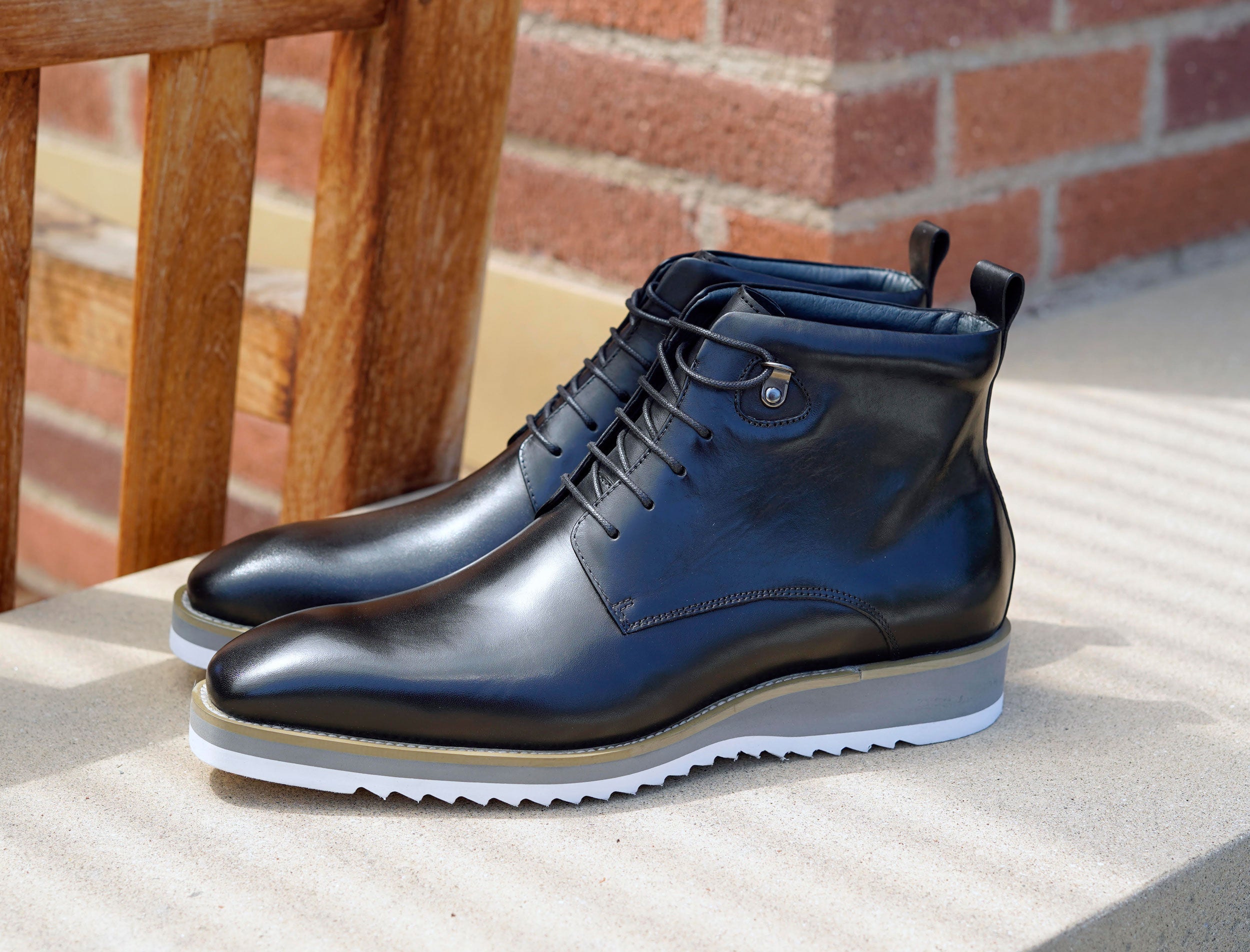 Maurice Burnished Calfskin Boot - Black