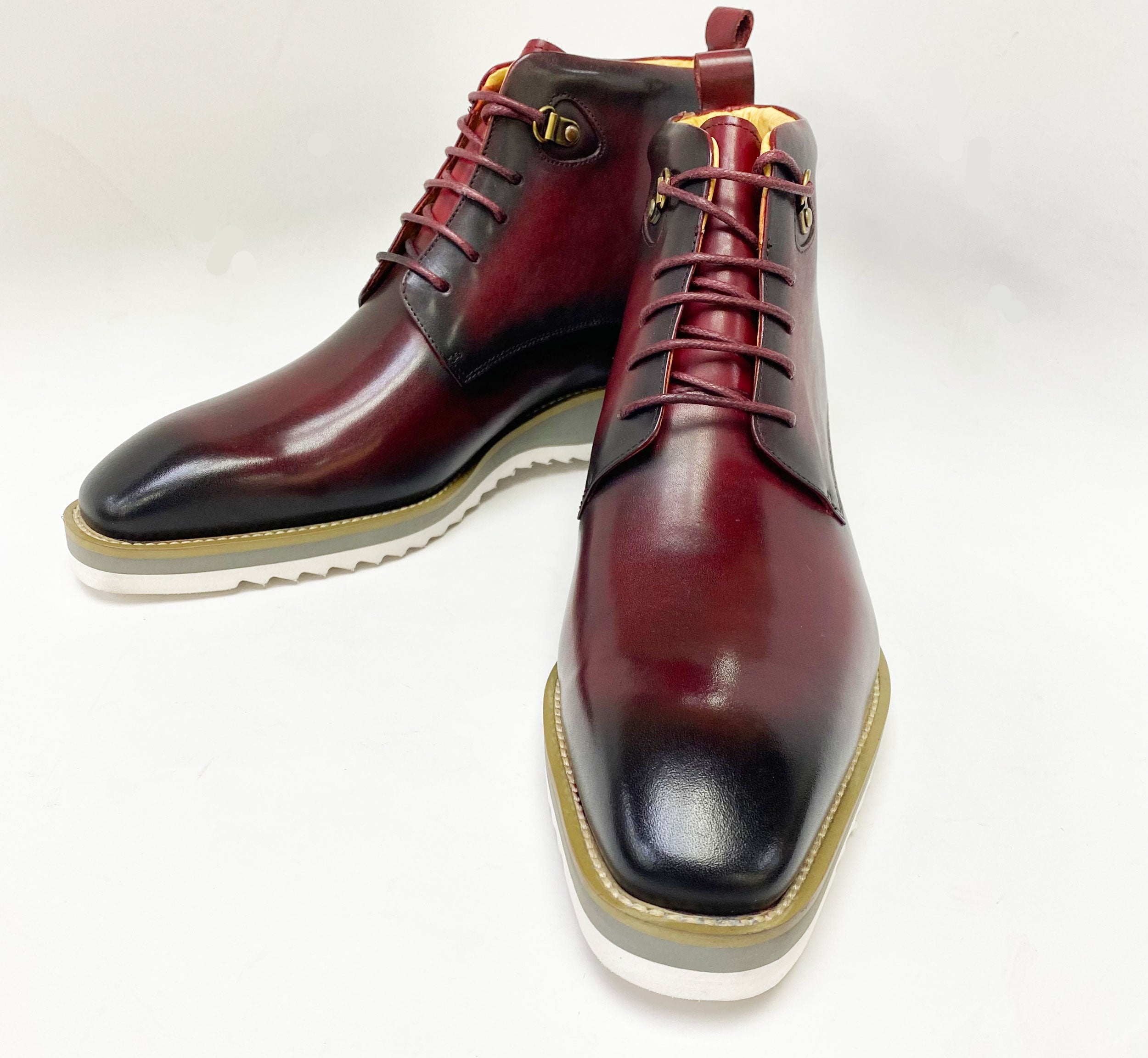 Maurice Burnished Calfskin Boot - Burgundy