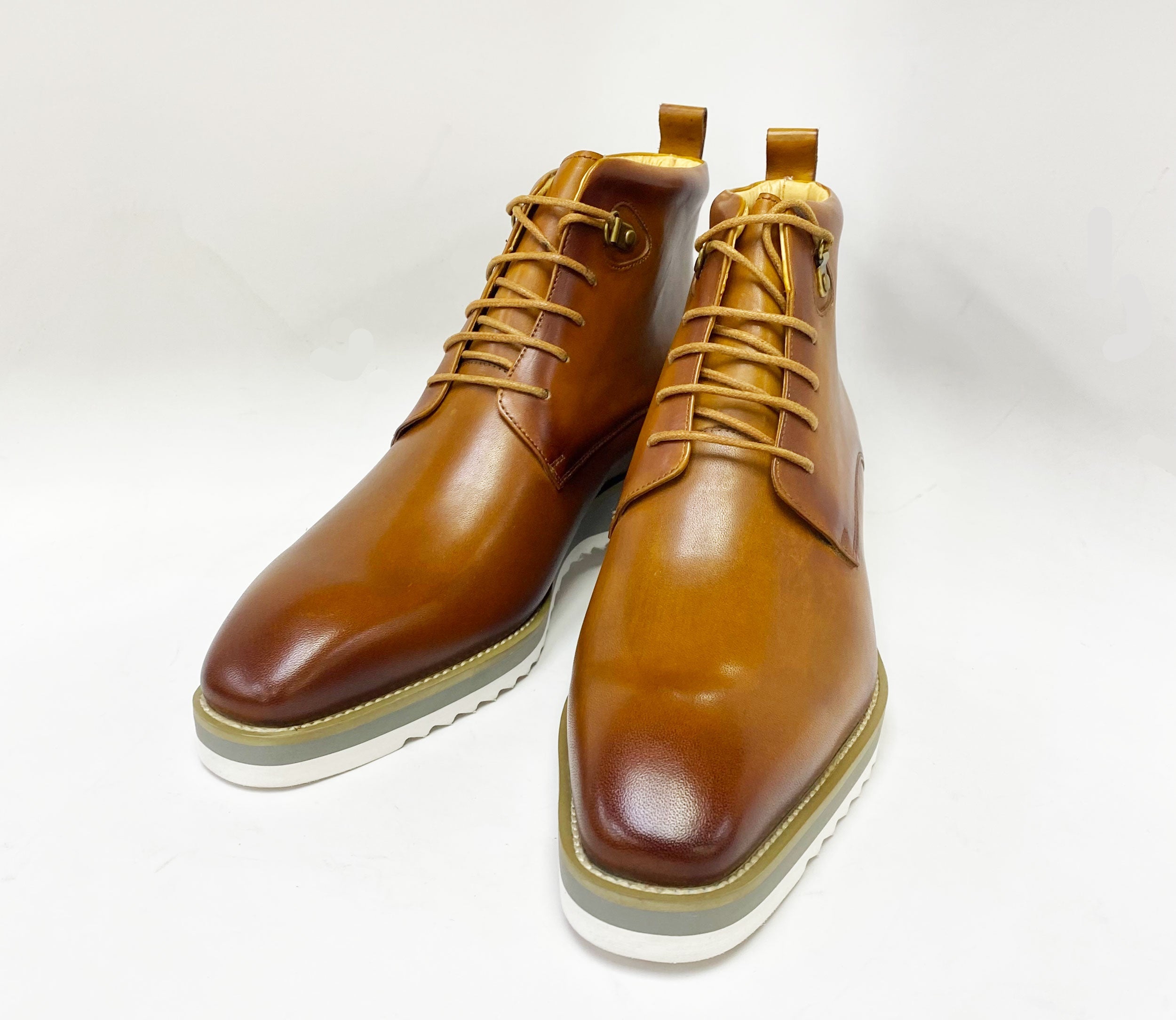 Maurice Burnished Calfskin Boot - Cognac