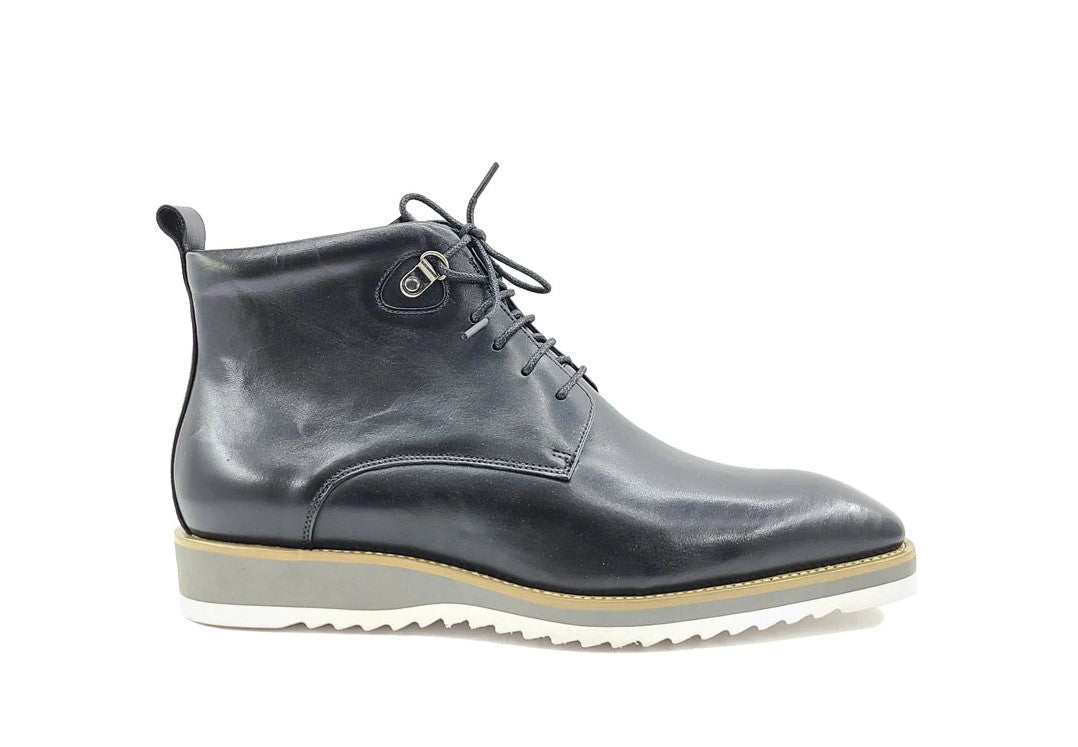 Maurice Burnished Calfskin Boot - Grey