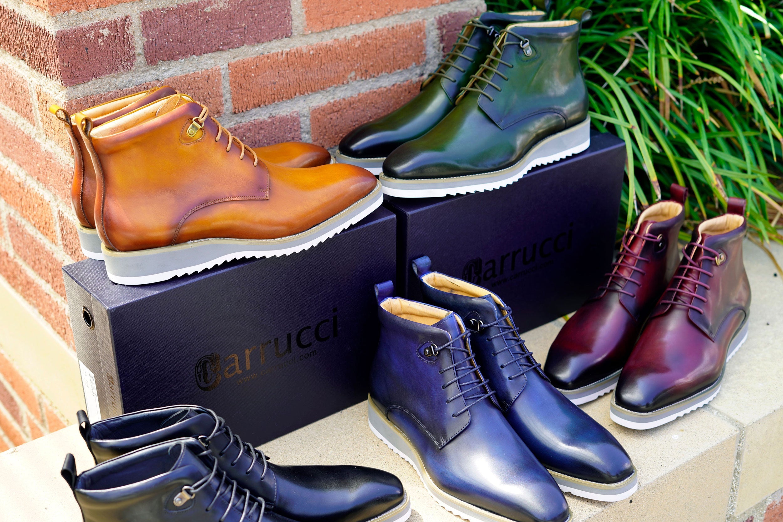 Maurice Burnished Calfskin Boot - Cognac