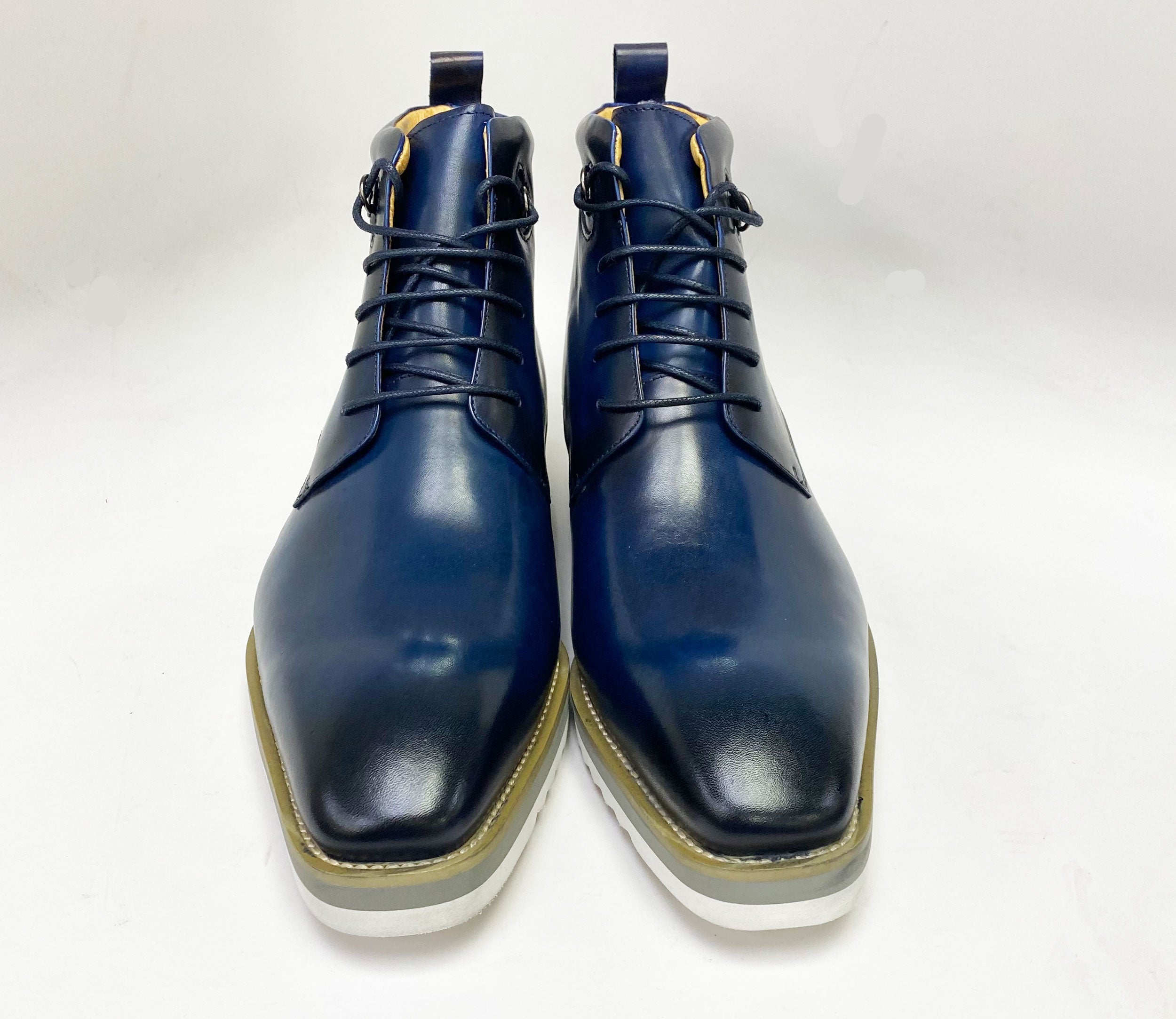 Maurice Burnished Calfskin Boot - Navy