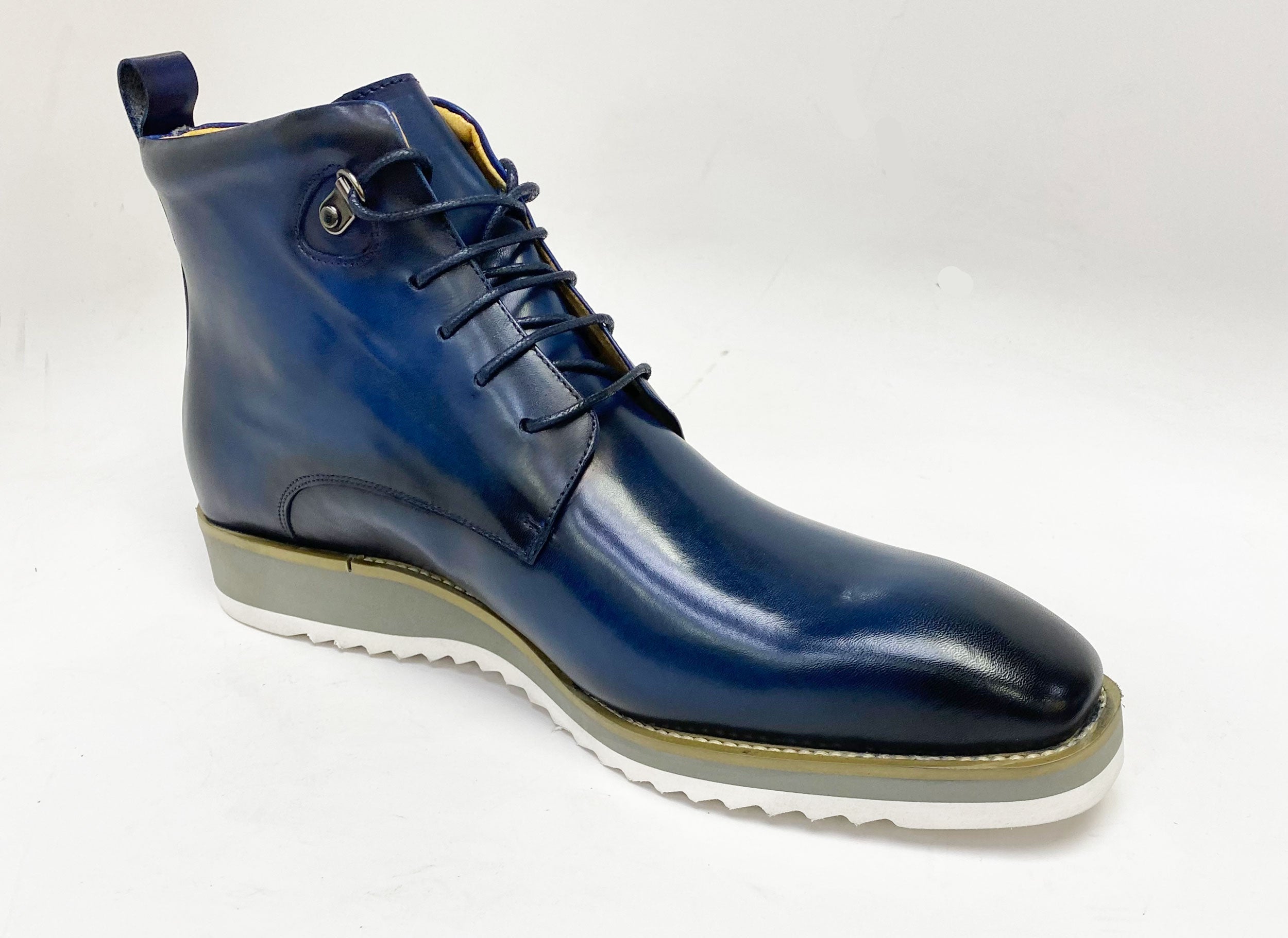 Maurice Burnished Calfskin Boot - Navy