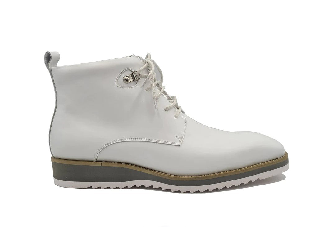 Maurice Burnished Calfskin Boot - White