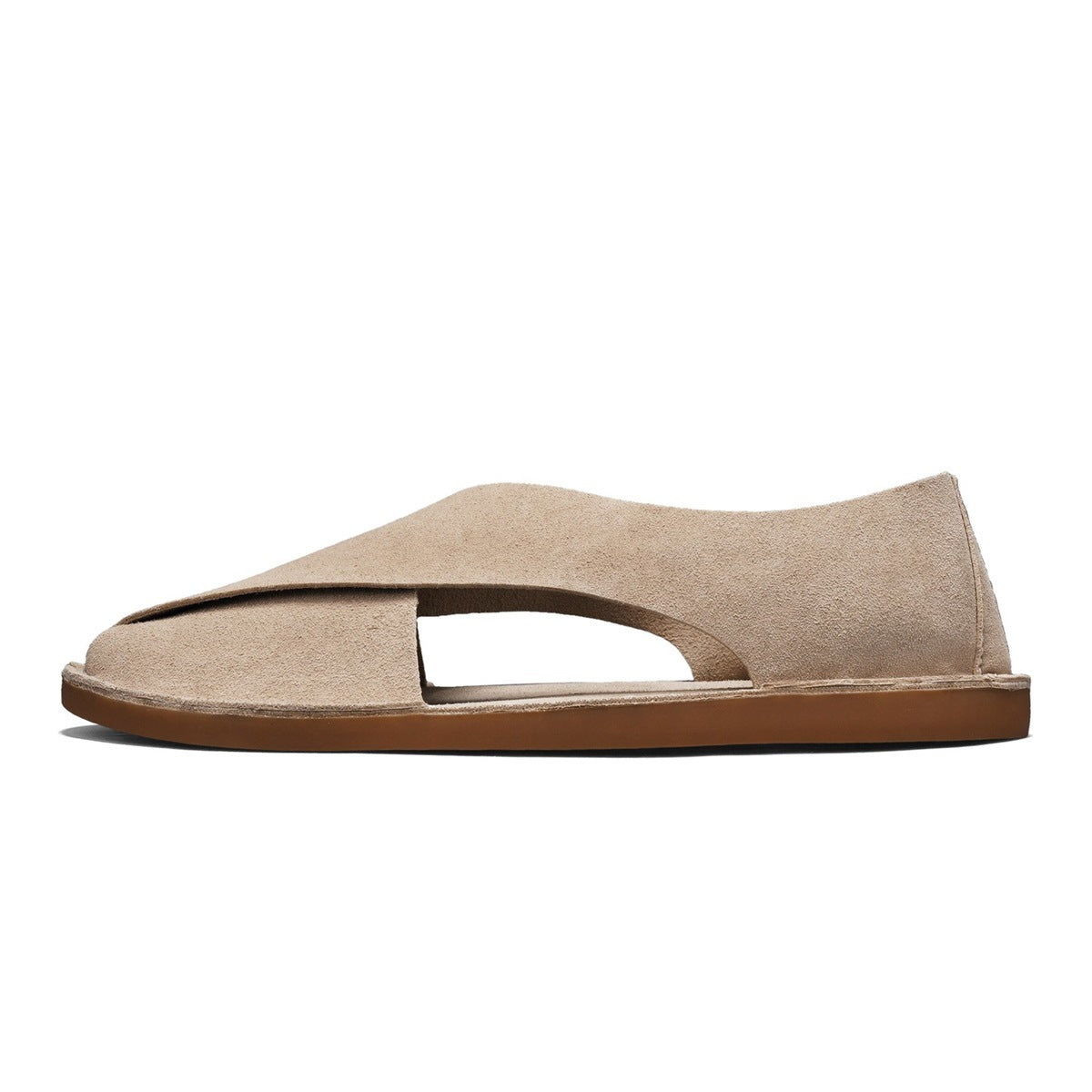 Plus-size Leather Slip-on Outdoor Casual Hollow-out Sandals