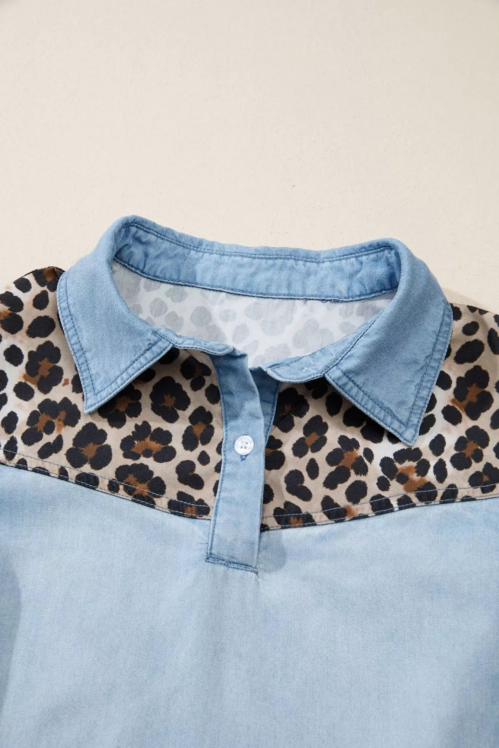 Leopard Print Panel Short Sleeve Dress