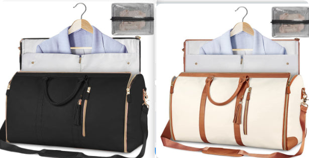 Women's Large Capacity Travel Duffle and Garment Bag Handbag