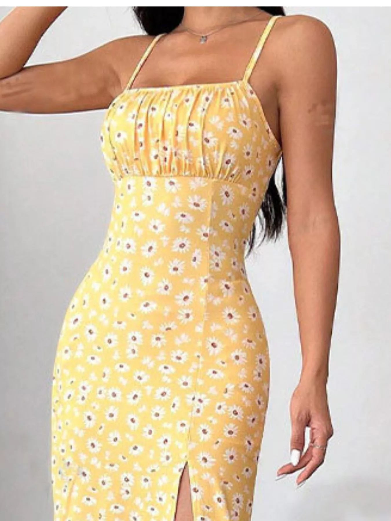 Slit Spaghetti Strap Midi Dress