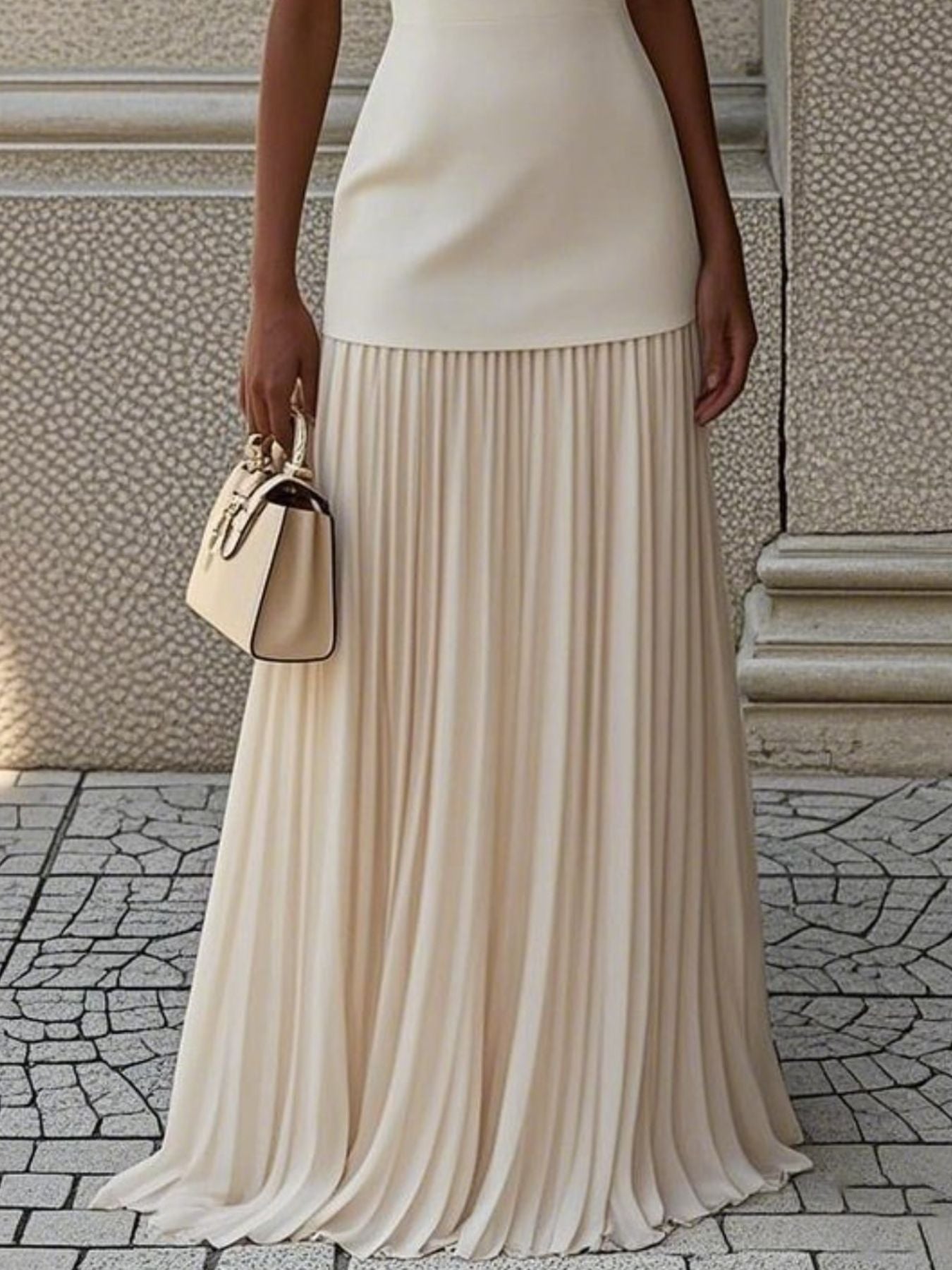 Sleeveless Pleated Maxi Dress