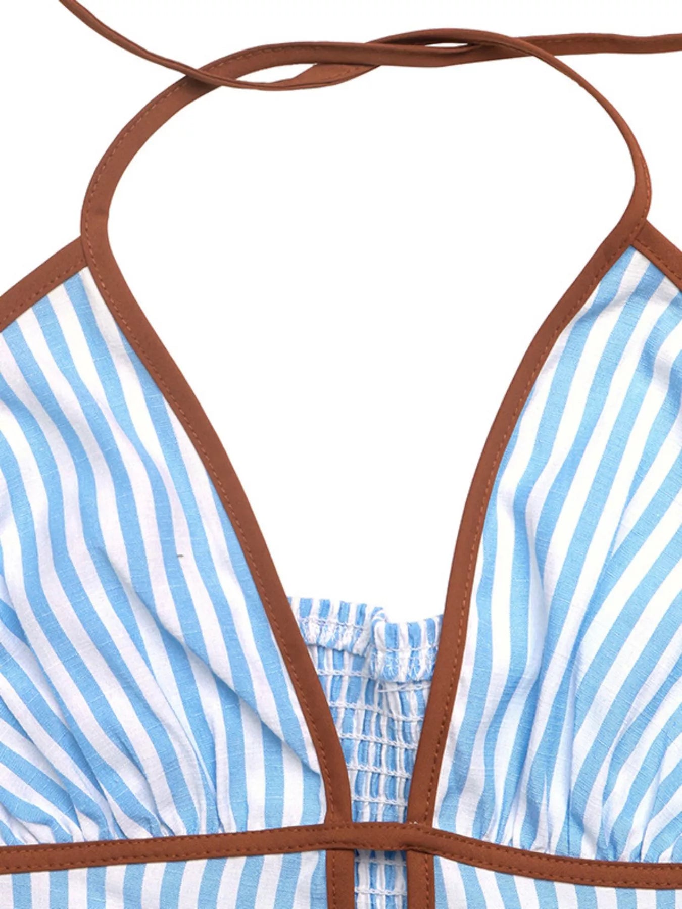 Striped Halter Neck Maxi Dress