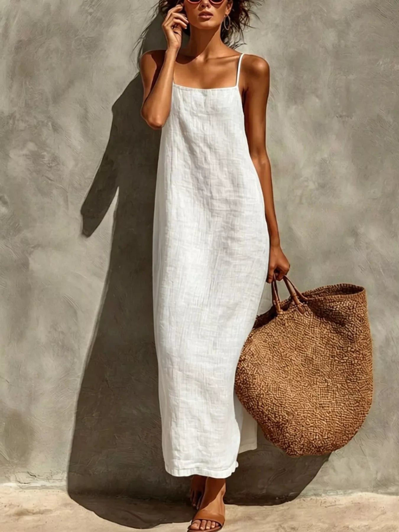 Sleeveless Linen Casual Maxi Dress