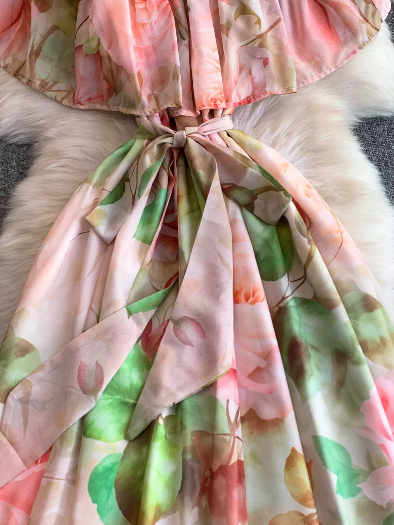 Floral Off-Shoulder A-Line Dress