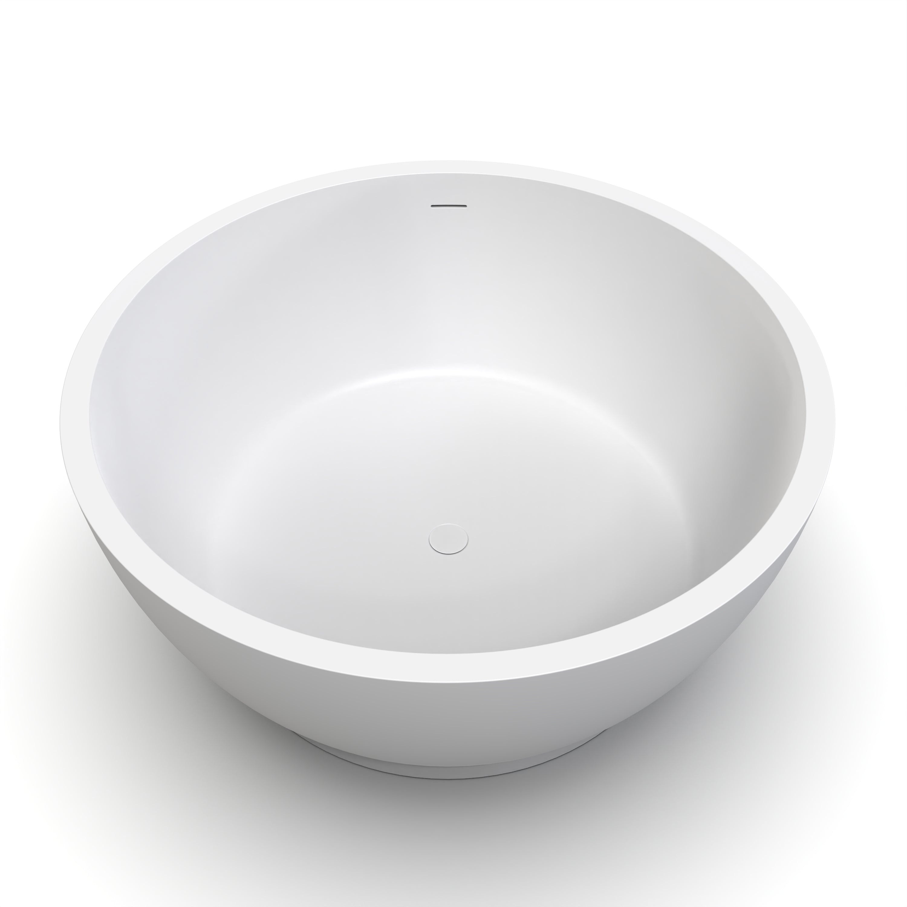 52.7 Inch Round Freestanding Solid Surface Soaking Bathtub