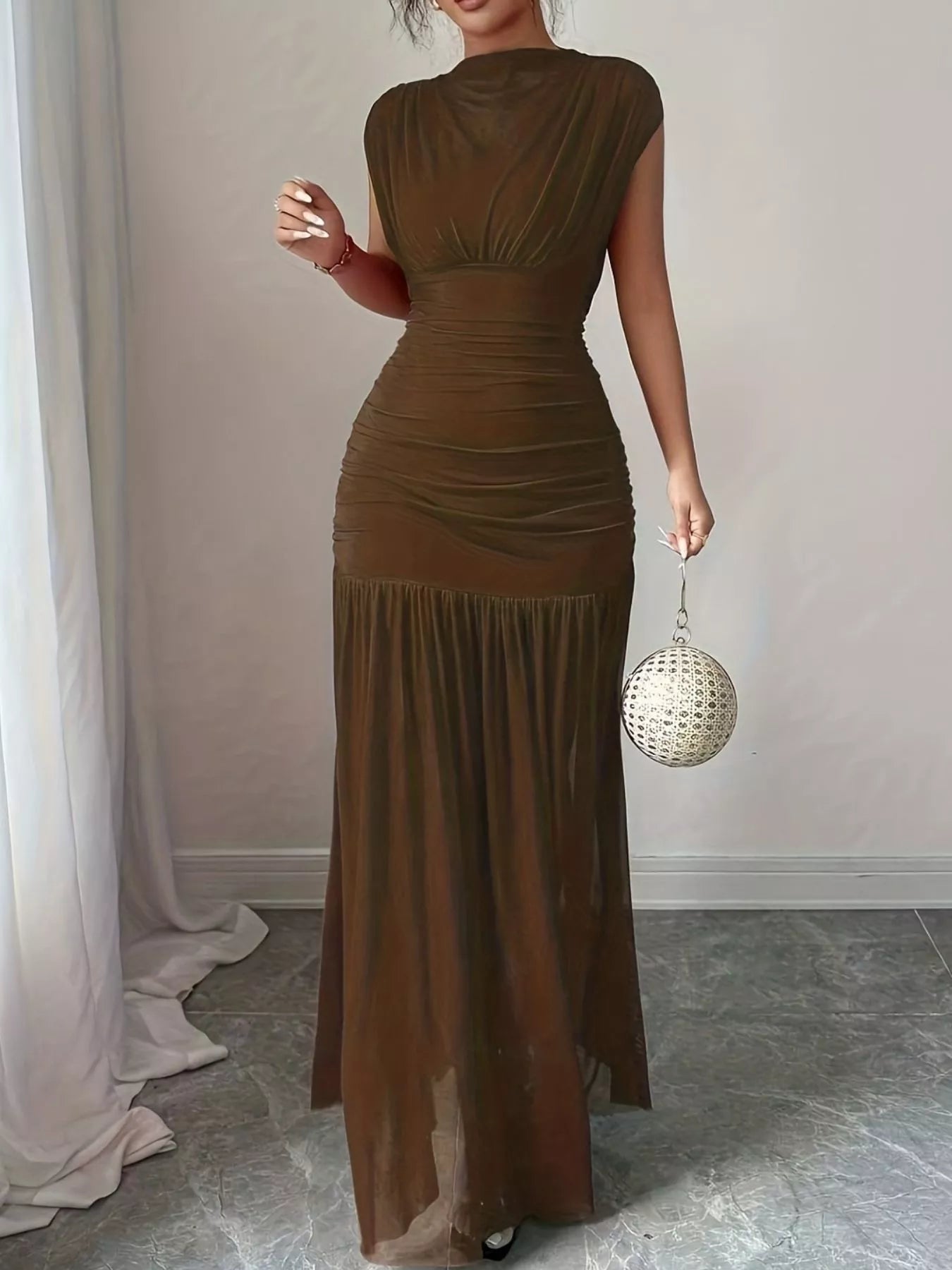 Ruched Bodycon Maxi Dress