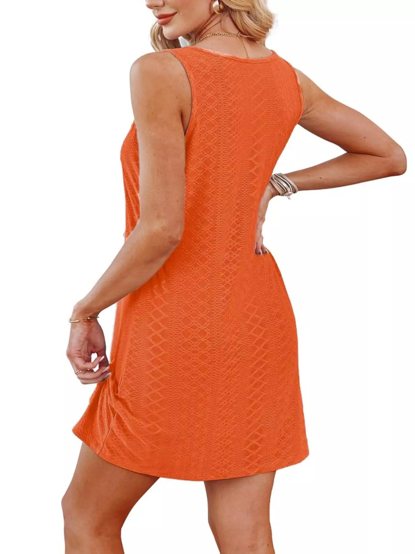 Sleeveless Knotted Hem Tank Dress