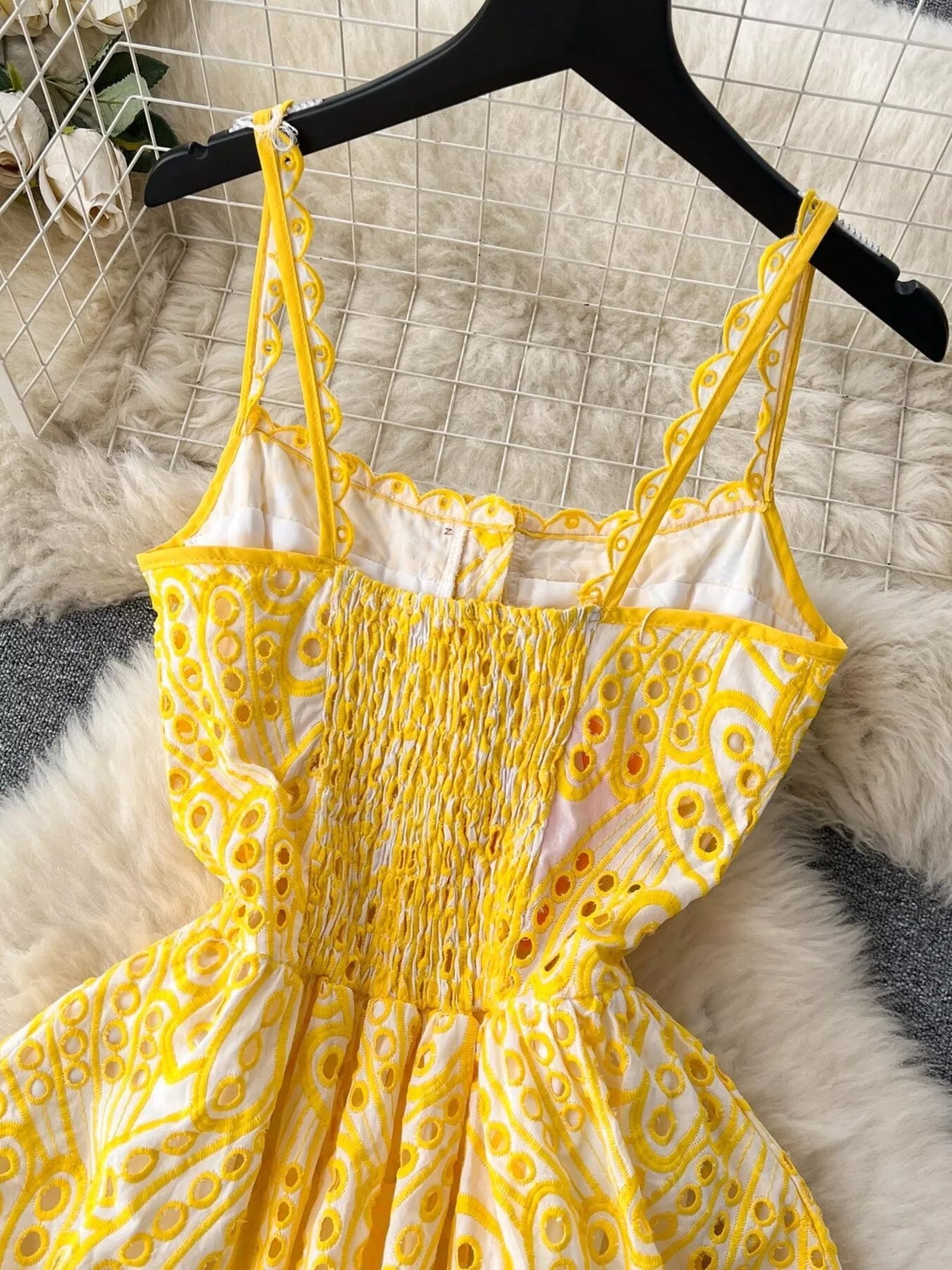 Eyelet Embroidered Tiered Cami Dress