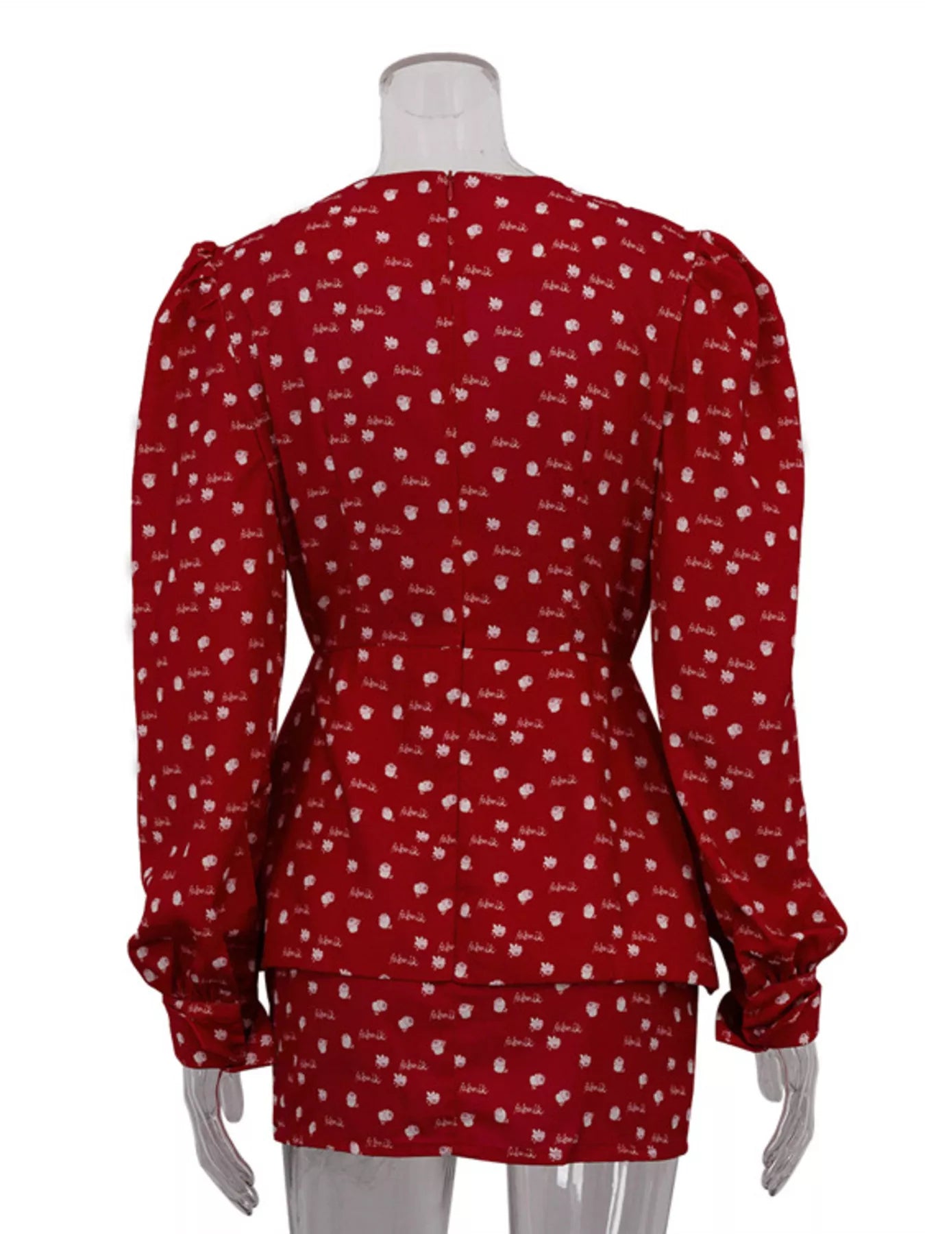 Polka Dot Long Sleeve Layered Dress