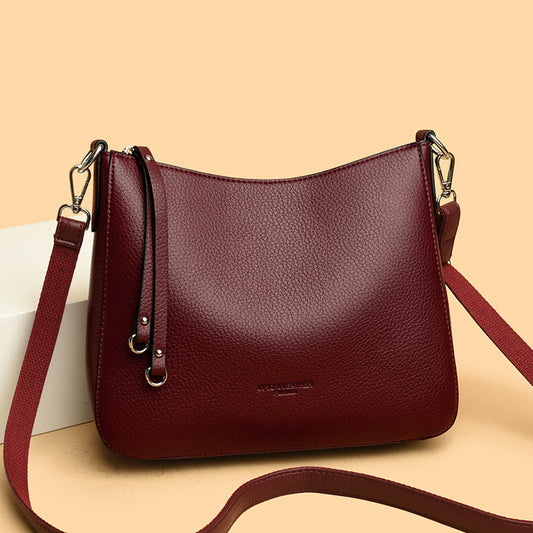 Fashionable Versatile Genuine Leather Women's Shoulder Crossbody Handheld Bag