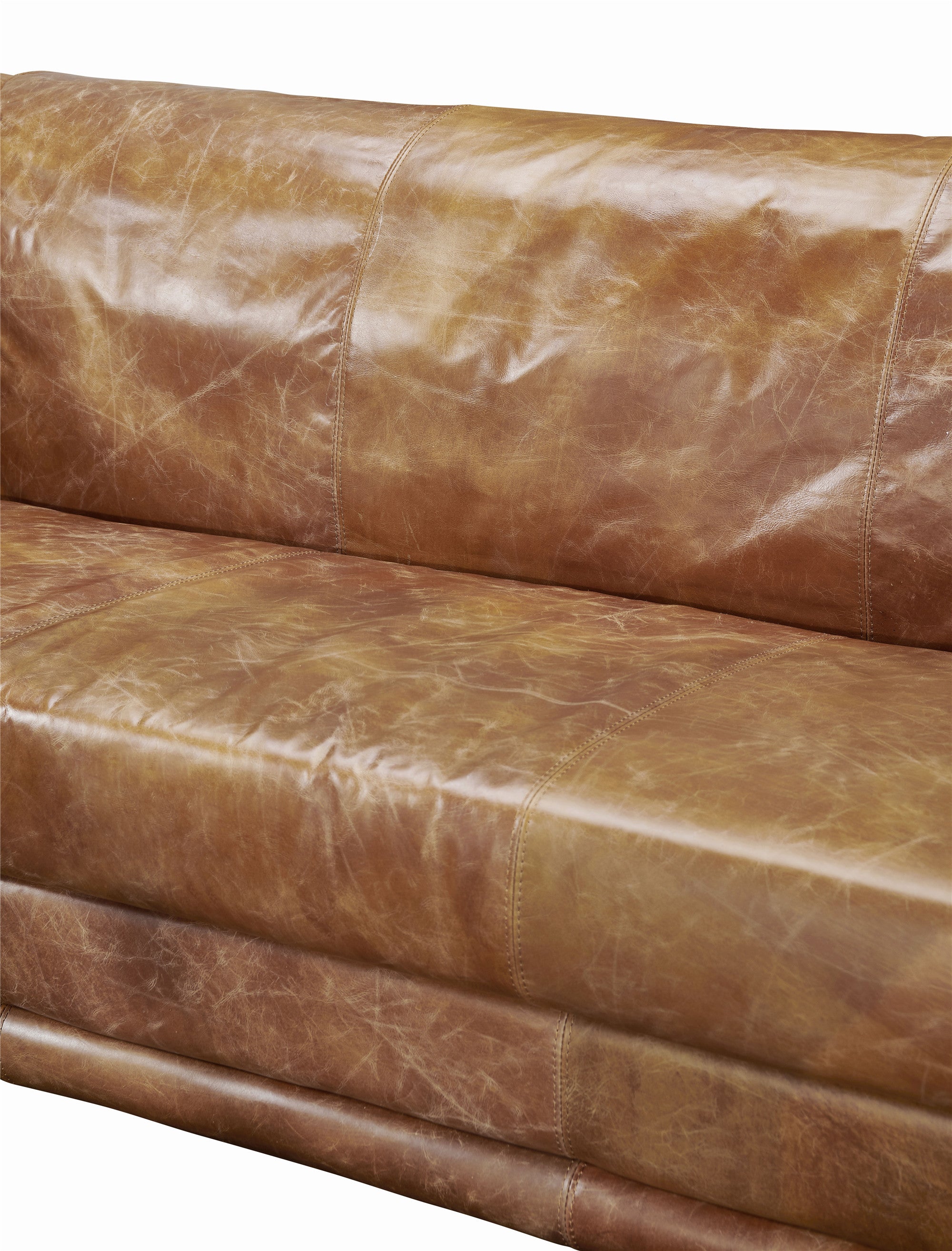 Waco Rustic Modern Love Seat - Light Brown Leather