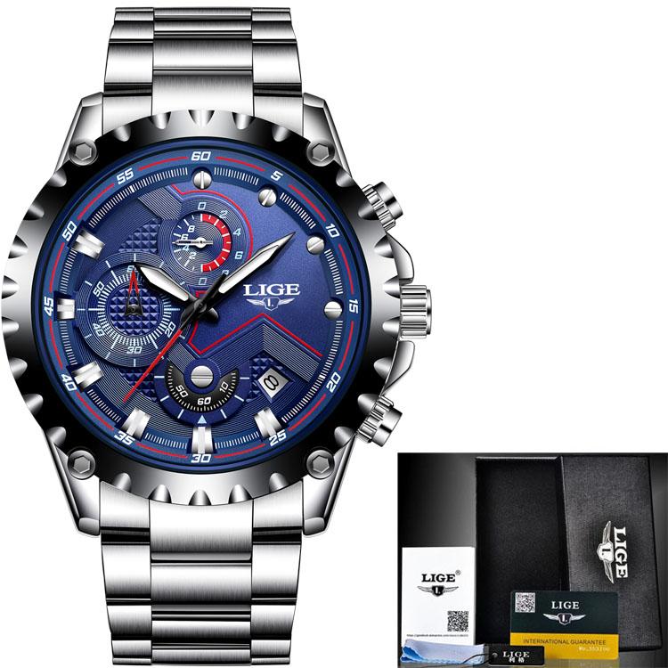 Business Elegant Men's Watch With Chronometers Day View Fluorescent Hands Excellent Look Unique Design Perfect Gift For Your Man