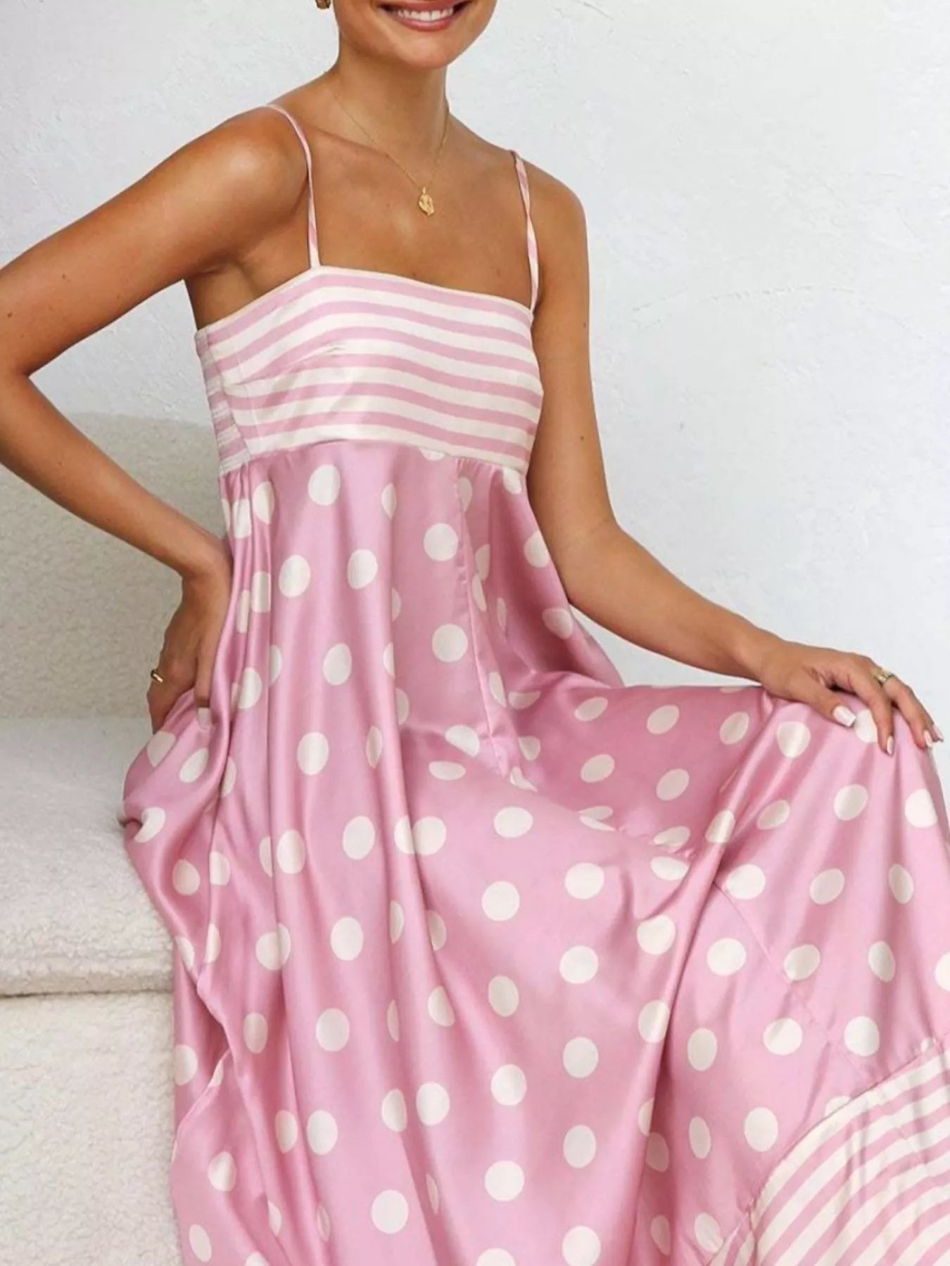Printed Spaghetti Strap Maxi Dress