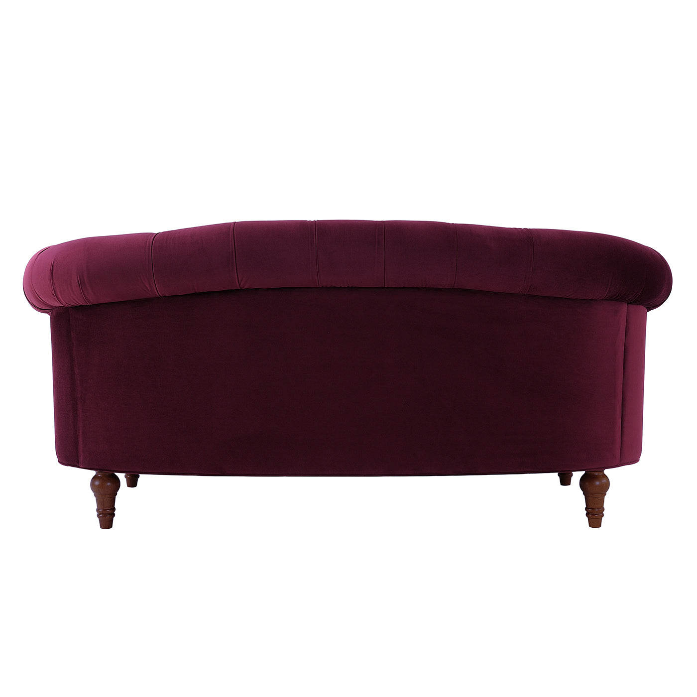 La Rosa Victorian Chesterfield Loveseat, Burgundy Velvet
