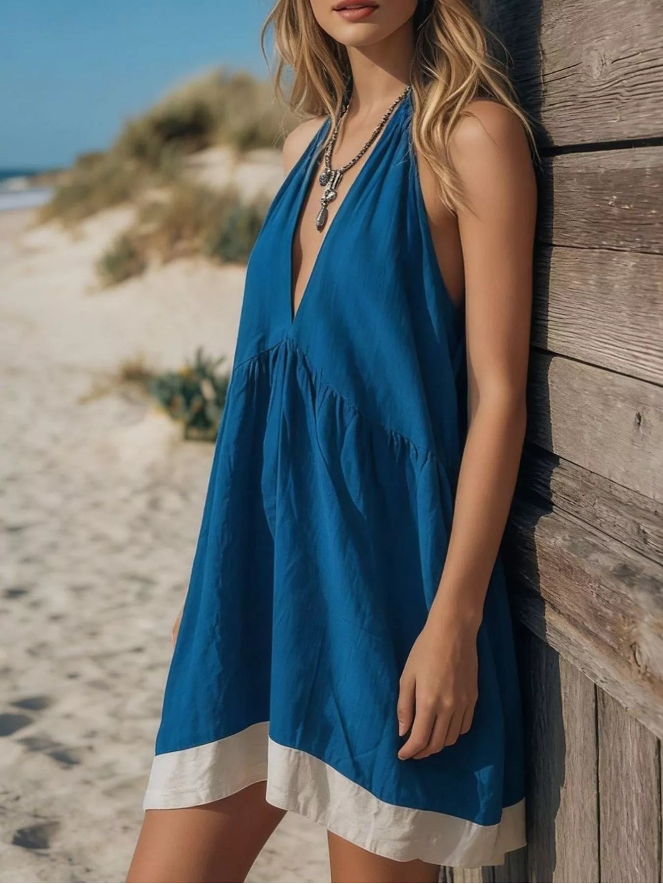 Backless Halter Neck Mini Dress