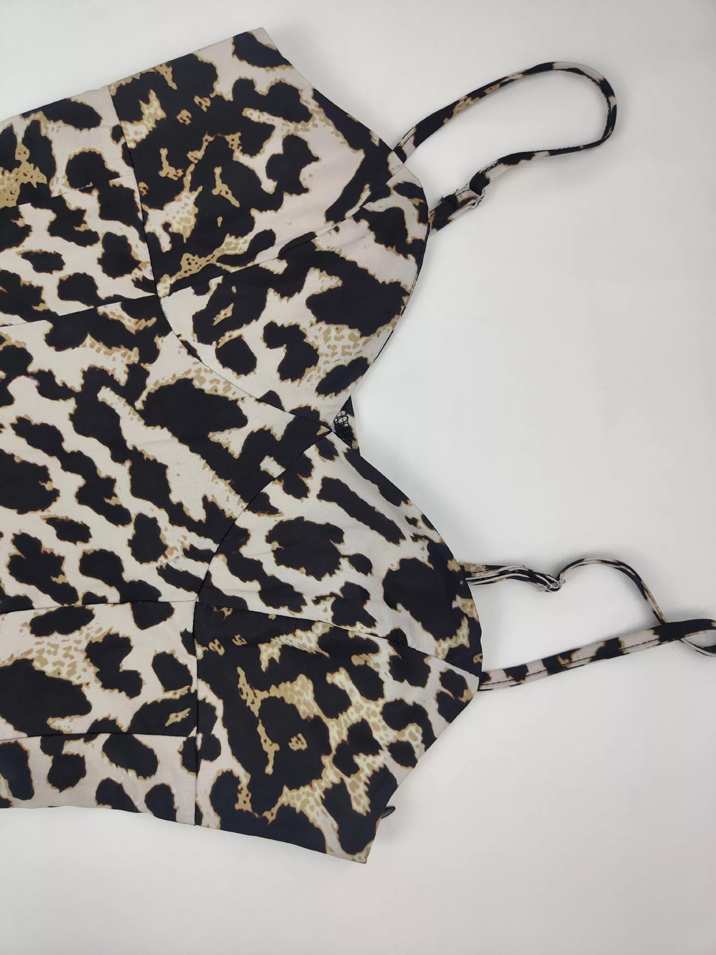 Leopard Sweetheart Neck Maxi Dress