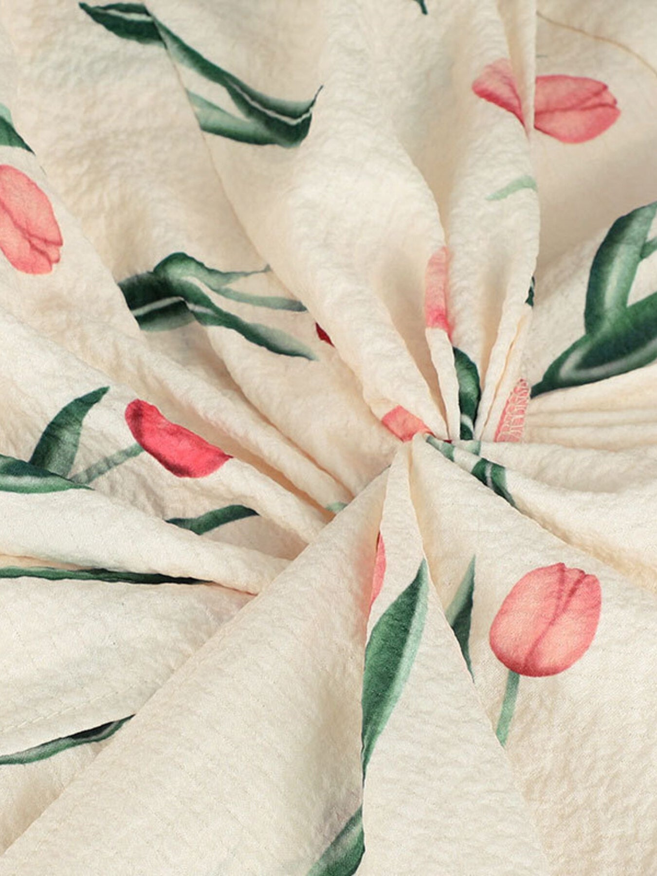 Tulip Print Twist Front Slit Cami Dress