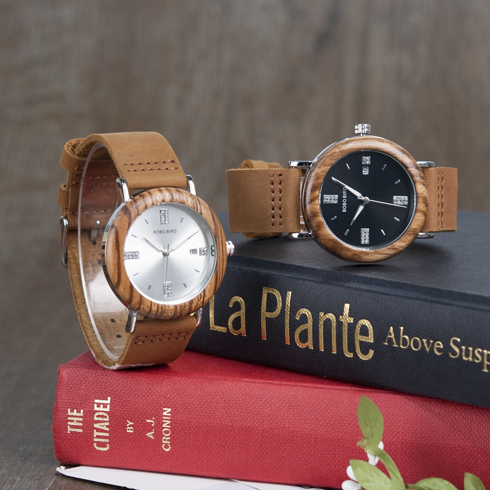 Mens And Womens Minimalist Casual Retro Wooden Watch