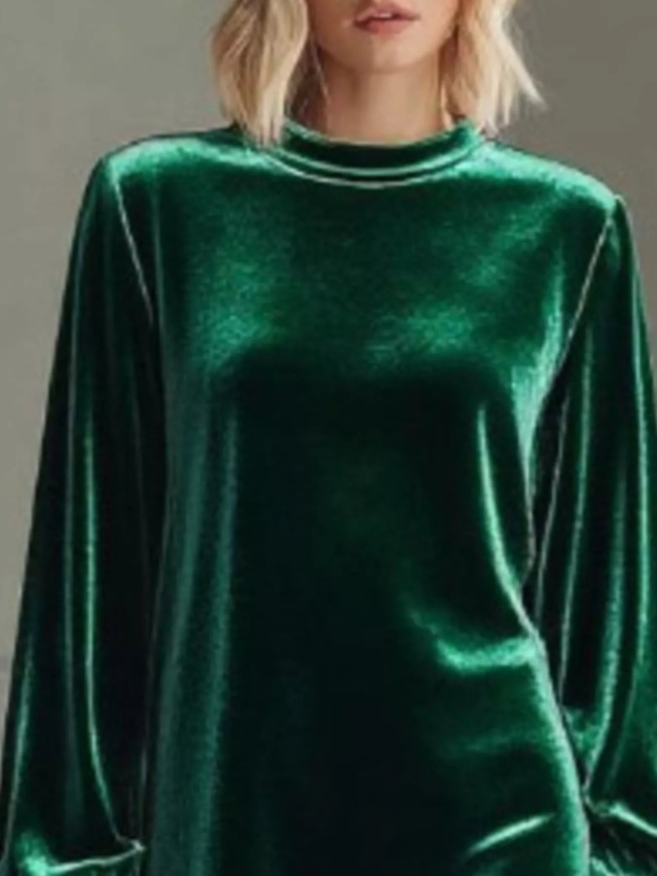 Full Size Velvet Long Sleeve Mini Dress Plus Size